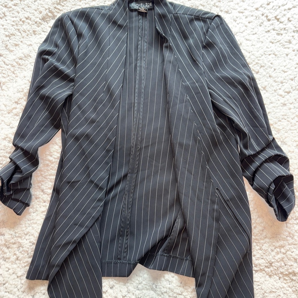 Rachel Zoe Black Pinstripe Blazer